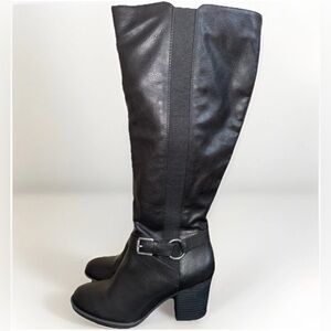 Naturalizer Soul Women Sz 7M Uptown Knee High Boots Wide Knee Style Black Heels